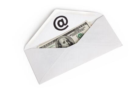 E-Mail and usa dollar, concept of E-commerceの写真素材