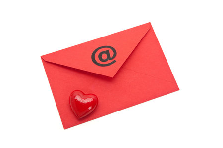 Red Envelope and heart shape, concept of love
