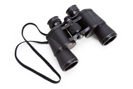 Black Binoculars with white backgroundの写真素材