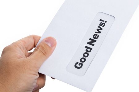 Good News and envelope, concept of successの写真素材