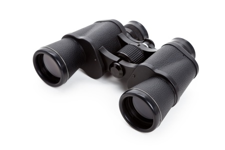 Black Binoculars with white backgroundの写真素材