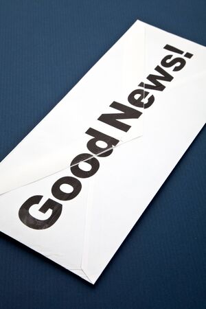 Good News and envelope, concept of successの写真素材