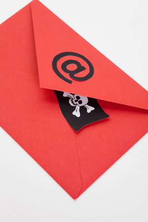 Pirate Flag and e-mail, concept of E-Mail Securityの写真素材