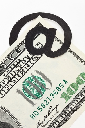 email and dollar, concept of E-commerceの写真素材