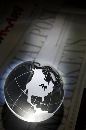Globe and Newspaper for backgroundの写真素材
