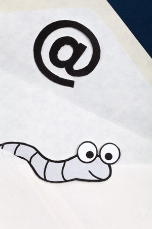 Worm and e-mail, concept of E-Mail Security, Virusの写真素材