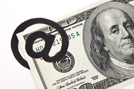 email and dollar, concept of E-commerceの写真素材