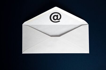Envelope with @ Symbol, concept of E-Mailの写真素材