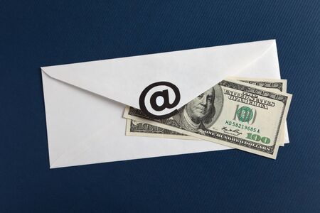 E-Mail and usa dollar, concept of E-commerceの写真素材