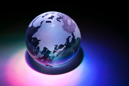 Earth planet,Transparent globe for backgroundの写真素材