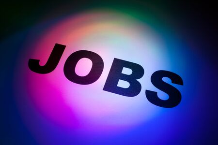 Color light word of Jobs for backgroundの写真素材