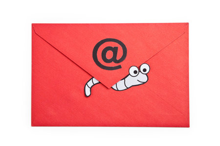 Worm and e-mail, concept of E-Mail Security, Virusの写真素材