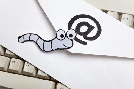 Worm and e-mail, concept of E-Mail Security, Virusの写真素材