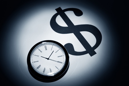 Clock and Dollar Sign for backgroundの写真素材