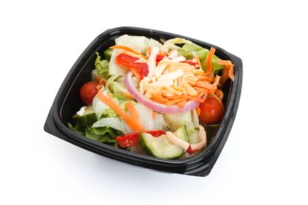 Salad with black box close upの写真素材