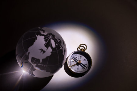 Globe and Compass for backgroundの写真素材