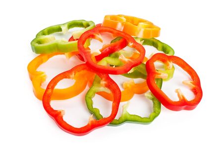 Slice Bell Pepper with white backgroundの写真素材