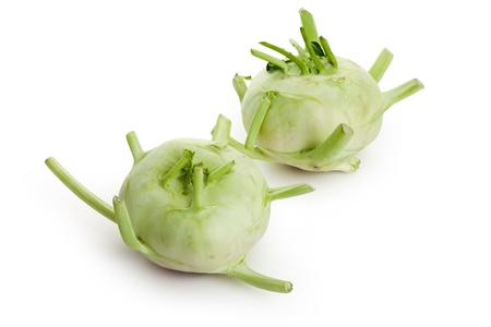 kohlrabi isolated on white backgroundの写真素材