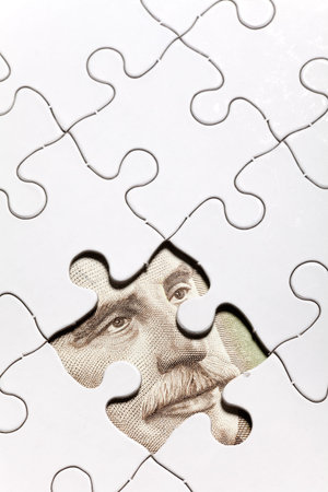 Canadian Dollar Puzzle, business concept of Solutionの写真素材