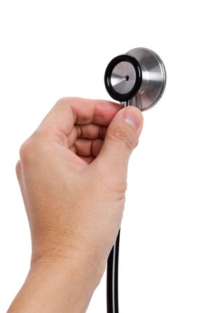 Hand holding a Medical Stethoscope close upの写真素材