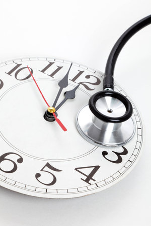 Stethoscope and Clock, concept of Time Problems