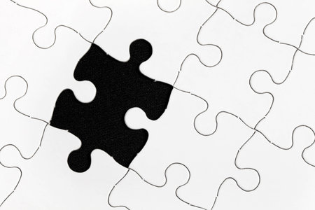 White Blank Puzzle, business concept of Solution