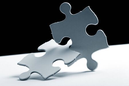 Blank Puzzle, business concept of Solutionの写真素材