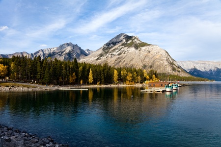 Lake Minnewanka. Banff National park. Alberta. Canada, Oct. 2011の写真素材
