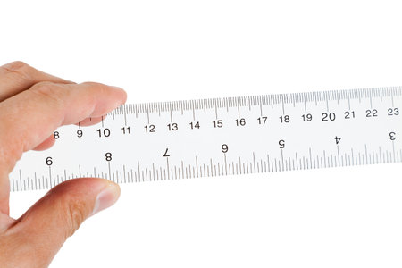 Plastic transparent Ruler with white background
