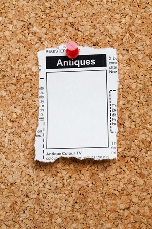 Fake Classified Ad, newspaper, Antiques Sale concept.の写真素材