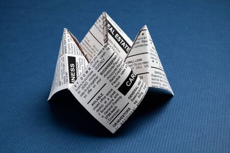 Newspaper Fortune Teller, Classified Ad, business concept.の写真素材