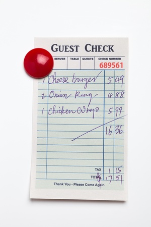 Guest Check, concept of restaurant order.の写真素材