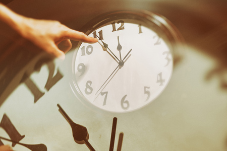 wall clock face , concept of time controlの写真素材