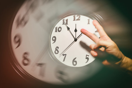 wall clock face and victory sign, concept of  success