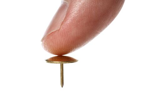 Thumb Tack / Push Pin with a white backgroundの写真素材