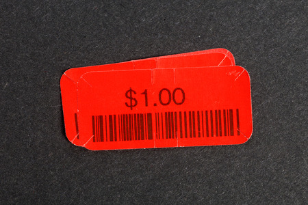 a red price tag close up shotの写真素材