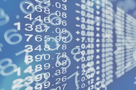 stock price chart on screen, business concept. の写真素材