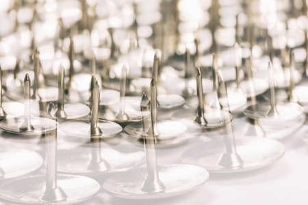 Group Of Metal Thumb Tacks for backgroundの写真素材