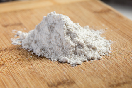 White wheat flour, food ingredient close up.の写真素材