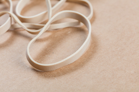 Yellow Rubber Band close up for backgroundの写真素材