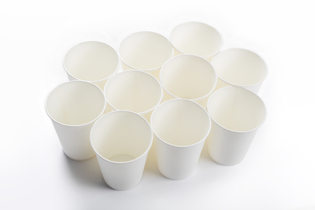 White paper coffee cup on white background.の写真素材