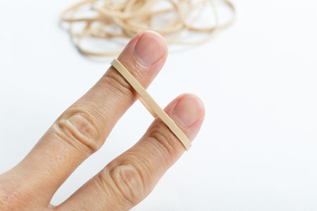 yellow Rubber Band with white background