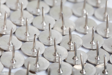 Group Of Metal Thumb Tacks for backgroundの写真素材
