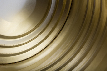 inside of open tin can view, close up.の写真素材