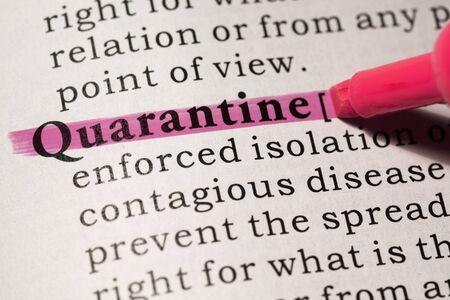 Fake Dictionary, Dictionary definition of quarantine.の写真素材