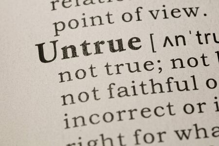 Fake Dictionary, Dictionary definition of word untrue.の写真素材