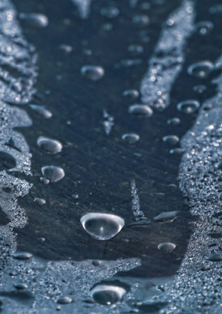 water drops on the polyethylene in Greenhouseの写真素材