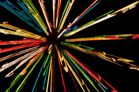 lights effect from Christmas lights at night