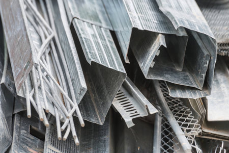Aluminium Profiles in a constructionの写真素材