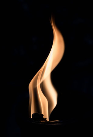 Fire flames abstract on black backgroundの写真素材